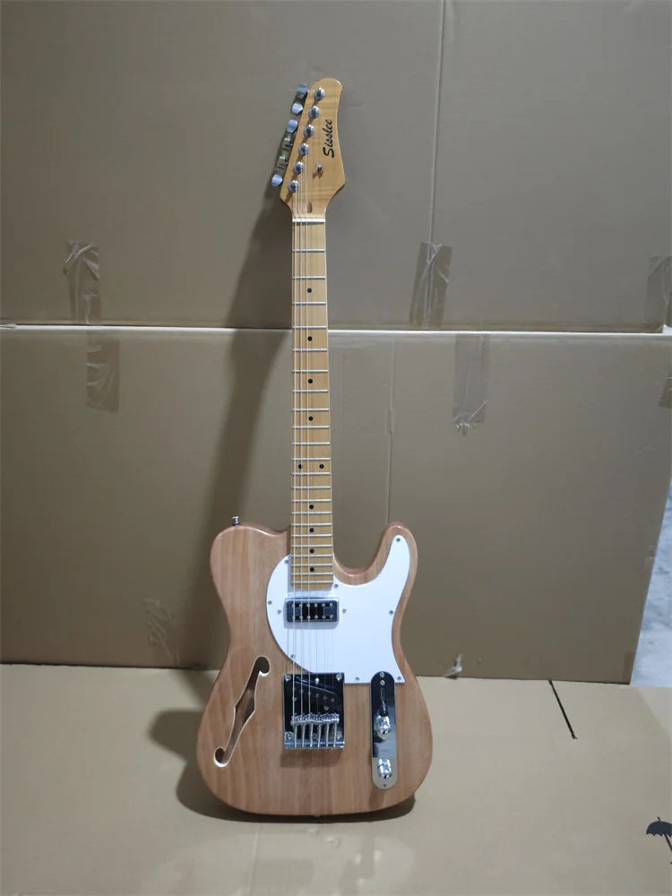 Guitarra eléctrica hueca de 6 cuerdas con pastillas pasivas SS 1V1T3W, 20 trastes, cuerpo de caoba y mástil de arce