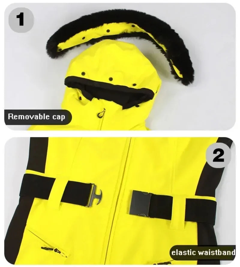 Trajes de esquí para mujer, ropa de Snowboard para deportes al aire libre, monos impermeables a prueba de viento, cálido, 1PS, invierno, 2025