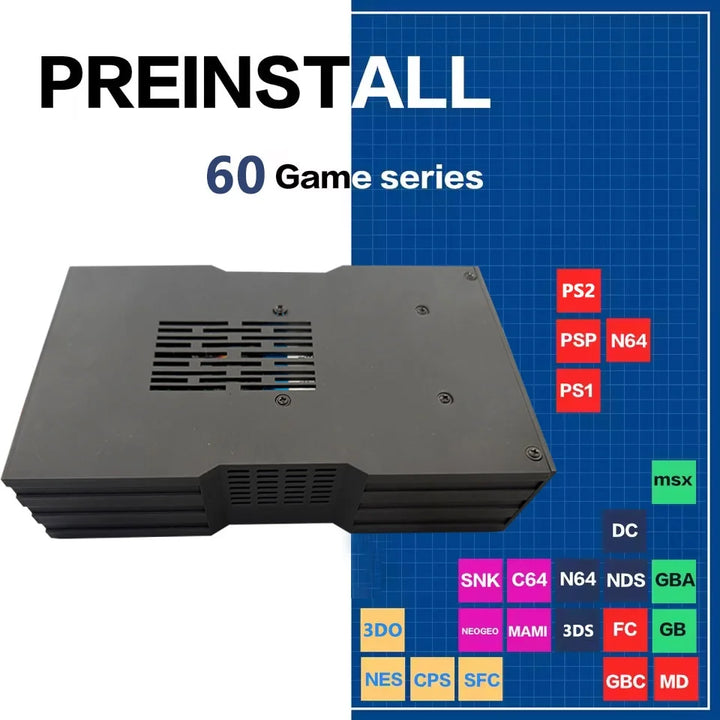Consola de juegos Super Game X King, 4 GB de RAM, 500 GB de memoria ROM, compatible con Batocera, procesador I3-3110M, más de 70 000 juegos para Wii, PS2, XBOX, PSP y N64, con receptor USB.