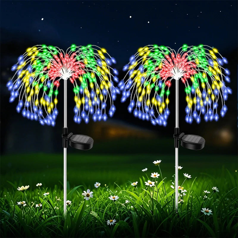 Solar Garden Lights Outdoor 60/200LED Firework Lights  Decor for Yard Pathway Flowerbed Planter Balcony Patio Decor Waterproof