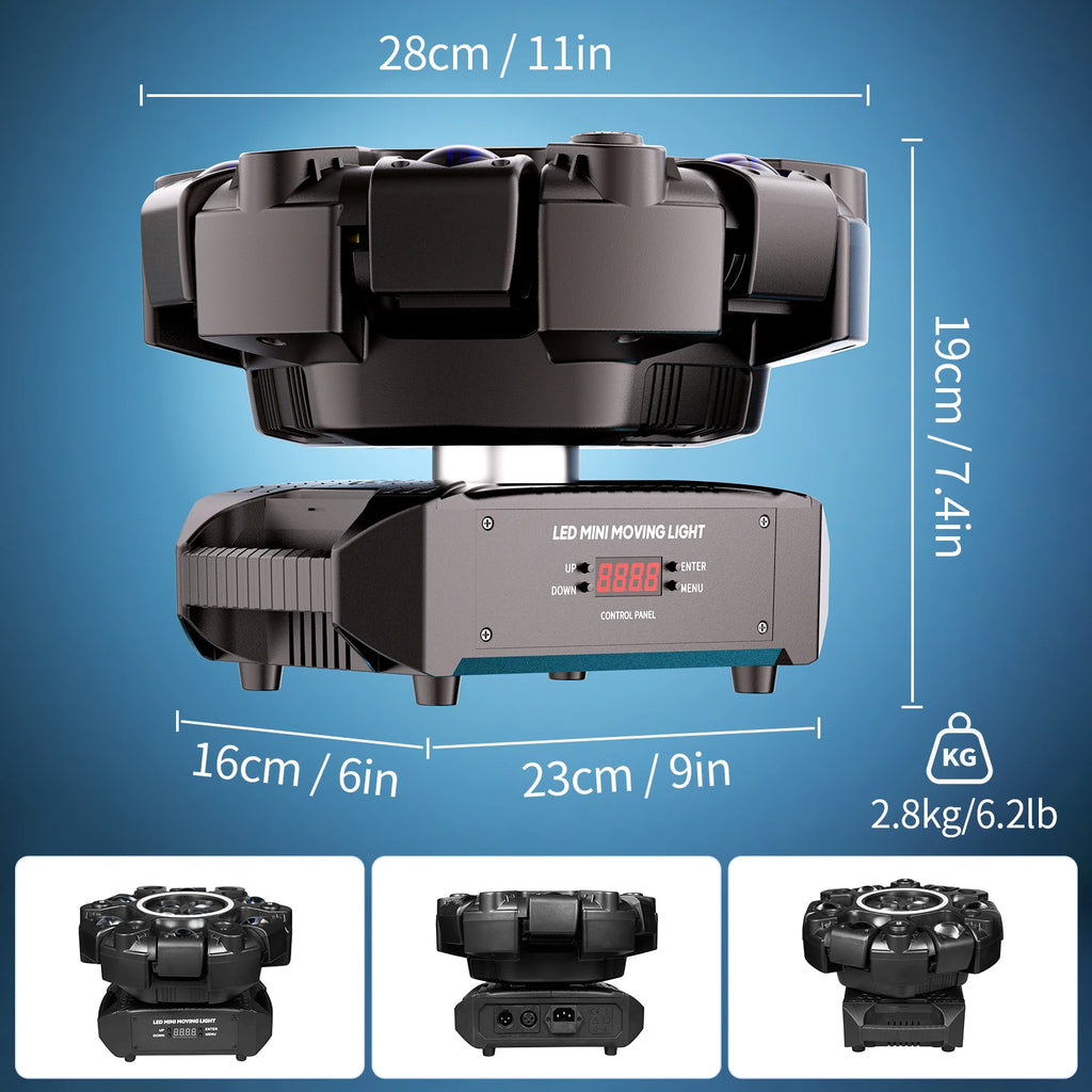 Rudderstar 150W Luces Móviles Bee Eye de 6 Brazos con Efecto de Haz RGBW, Luces Láser LED, Proyector de Iluminación para Escenario, Luz para Fiestas DJ