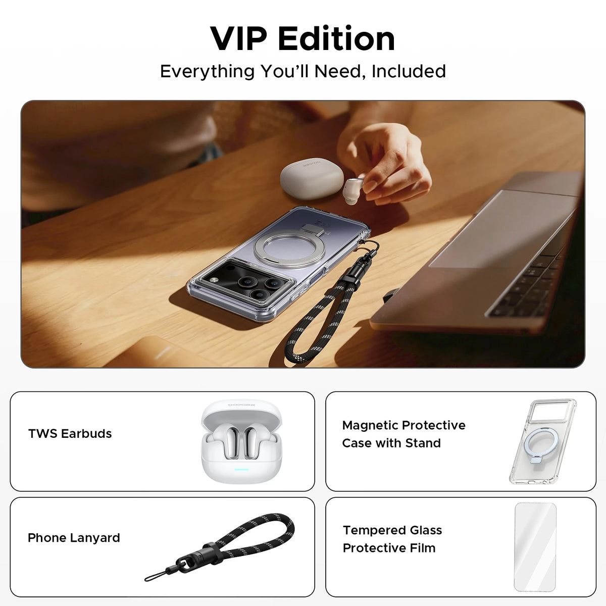 Teléfono inteligente DOOGEE Note56 Plus VIP Edition Android 16 Gemini AI, batería de 6150 mAh, 48 GB de RAM (6+42), 256 GB de ROM, cámara de 50 MP