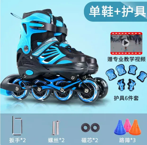 Patines en Línea Profesionales para Principiantes, Zapatos de Patinaje Transpirables con Parte Superior Flexible, Ajuste Cómodo y Suave para Adultos y Adolescentes