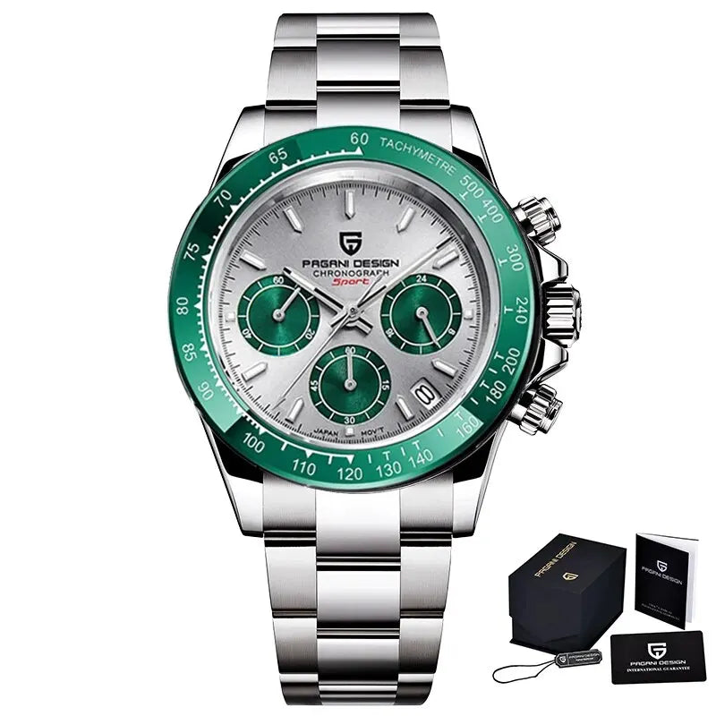 PAGANI DESIGN 2026 Nuevo Reloj de Cuarzo para Hombre de Lujo en Oro Rosa, Reloj de Pulsera Deportivo con Cronógrafo e Impermeable 100M para Hombre