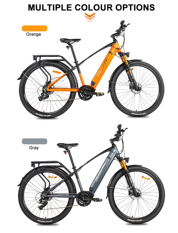 Bicicleta eléctrica de montaña para adultos de lujo, motor central de 250W (750W pico), 45 km/h, TX90, 48V 16Ah, cuadro de aluminio de 29 pulgadas, frenos hidráulicos