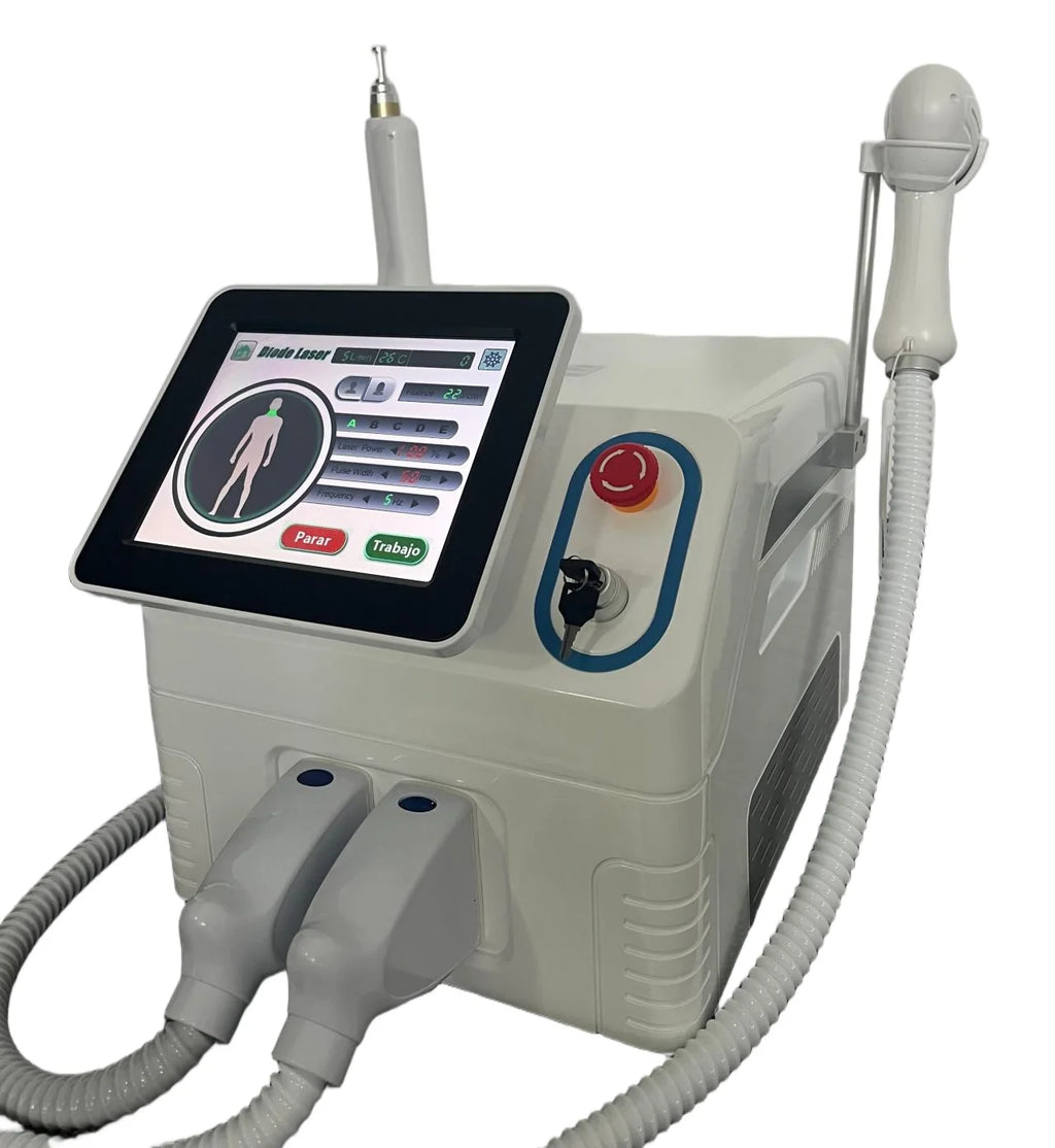 Máquina Láser Pico Profesional 2 en 1 para Eliminación de Tatuajes y Depilación Permanente con Sistema de Enfriamiento por Hielo