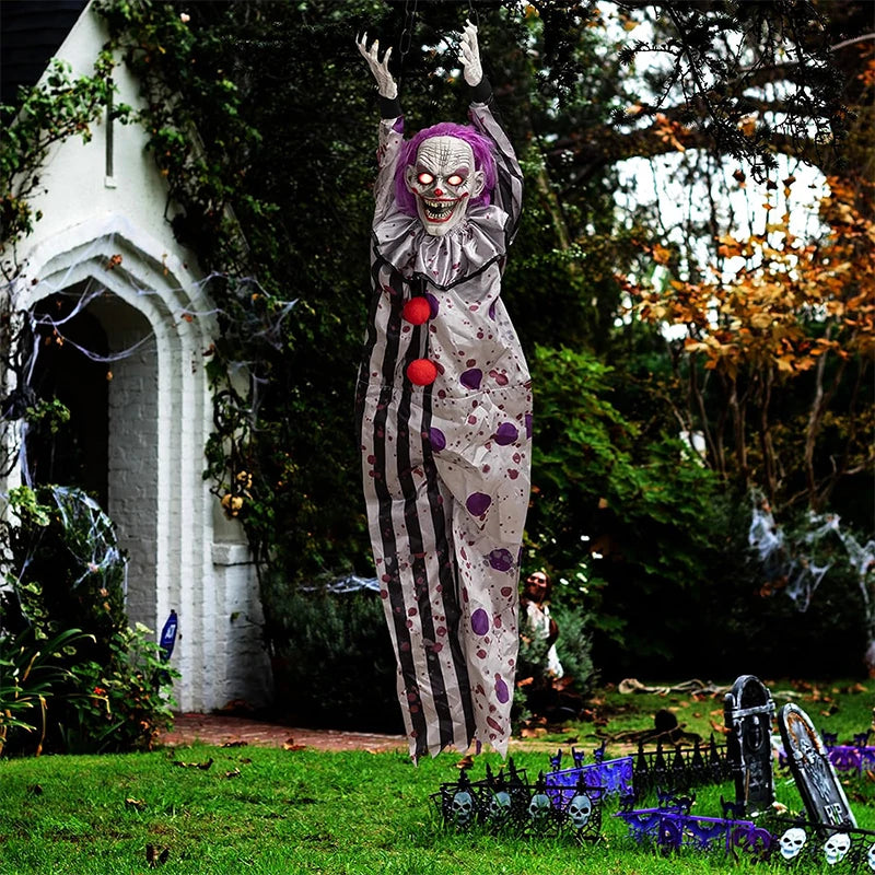 Decoraciones de Halloween, fantasma colgante con activación por voz, fantasma colgante, accesorios de decoración de casa encantada, decoración de terror.