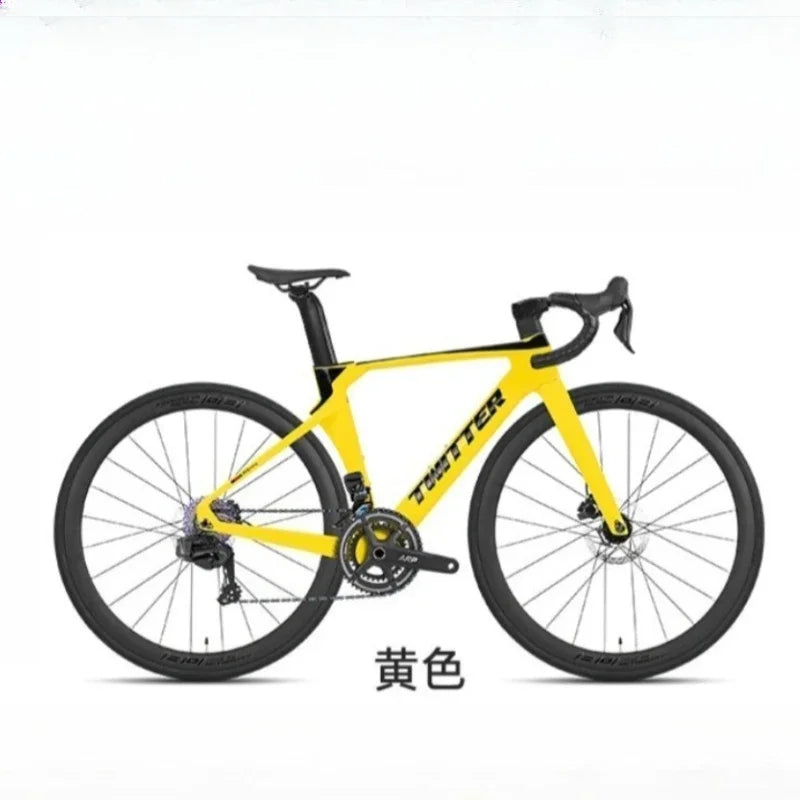 TWITTER R5pro 43.5-56cm Bicicleta de carretera de fibra de carbono T800 con transmisión electrónica EDS-TX7100 de 24 velocidades, bicicleta de carretera aerodinámica