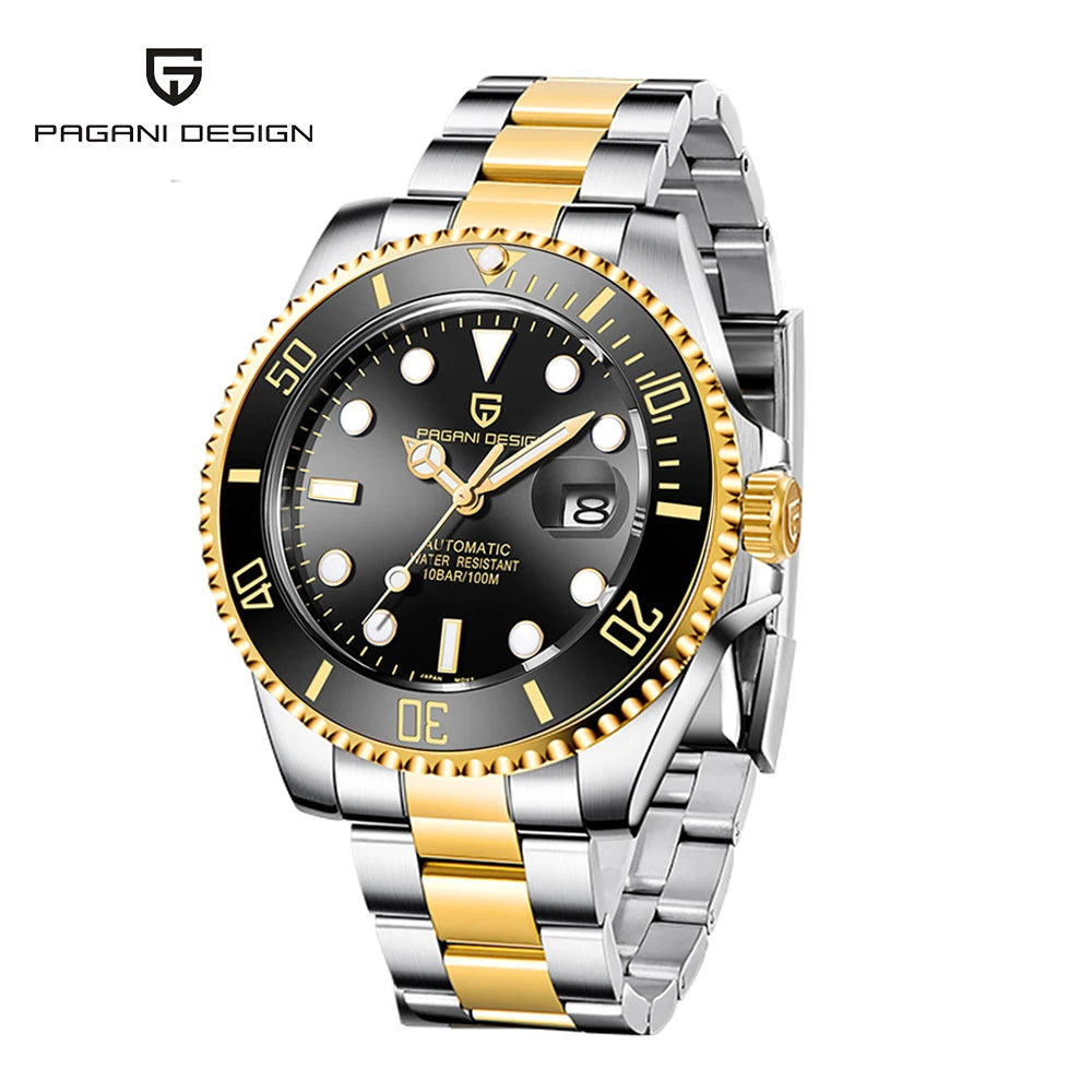 PAGANI DESIGN 2026 New Men's Watches Top Luxury Gold Automatic Mechanical Wrist Watch Men Stainless Steel Waterproof Men Watch