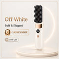 Cepillo Alisador de Cabello Portátil, Inalámbrico con Carga USB, Peine Caliente con Revestimiento Cerámico, Herramienta de Peinado Iónica Anti-Frizz