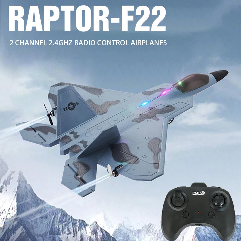 2024 Top P530 2,4G 2CH RC avión Raptor F22 versión de avión de guerra luz LED con giroscopio juguetes un regalo para niños con fácil vuelo