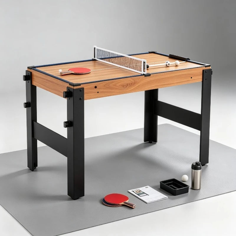 Juego de mesa combinado 14 en 1 de colores naturales con hockey, billar, tenis de mesa, bowling, baloncesto, futbolín, envío desde almacén local