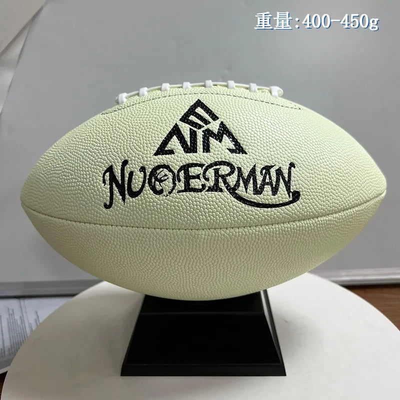 Balón de Fútbol Americano PU Night Glow, Auténtico, Tamaño Adulto 9, Grabado Personalizado, Regalo de Cumpleaños, Balón de Entrenamiento y Competición