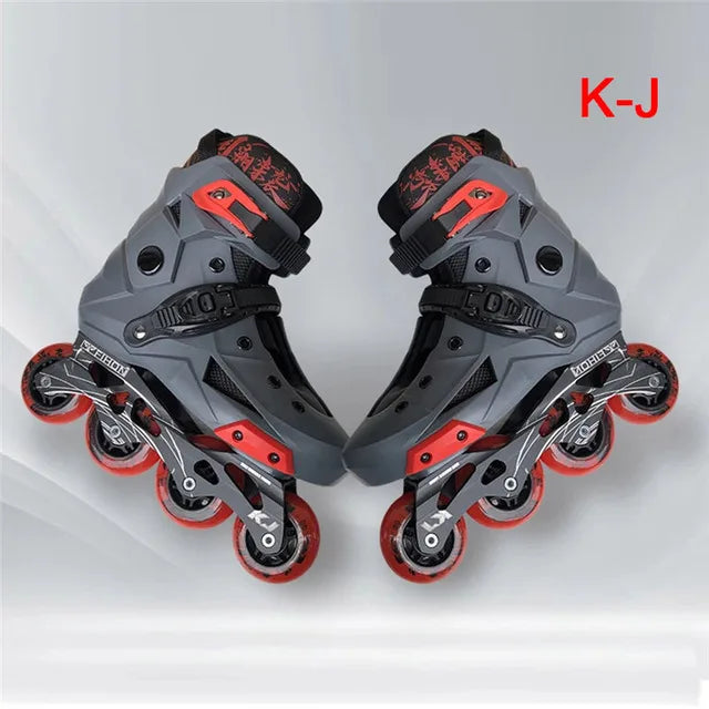 Patines en línea originales de PU para adultos y niños, 4 ruedas, Patines de marco plano para Slalom, deslizamiento, FSK, patinaje de carretera
