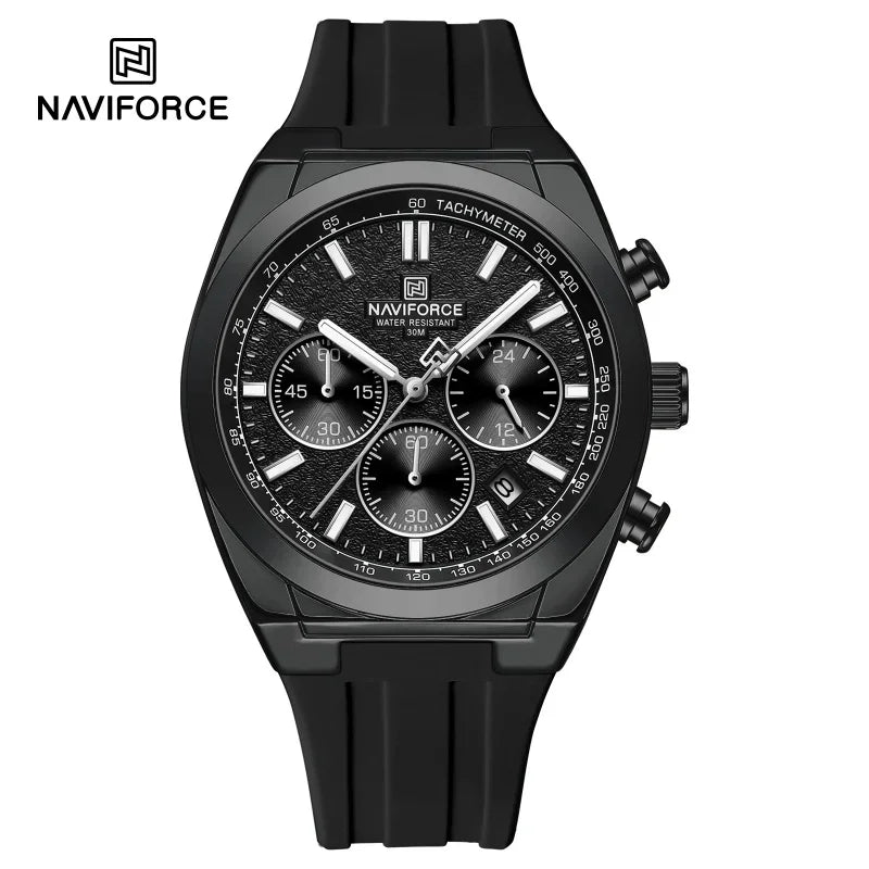 Reloj de pulsera NAVIFORCE para hombre, de cuarzo, moderno y de lujo, deportivo, con pantalla de 24 horas, ventana de fecha, cronógrafo y resistente al agua, regalo para hombre