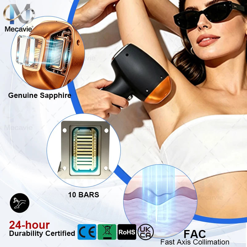 Dispositivo de Depilación Láser de Diodo de 5000W para Eliminación de Tatuajes, 6 Longitudes de Onda 755 808 810 830 940 1064nm y Depilación Permanente