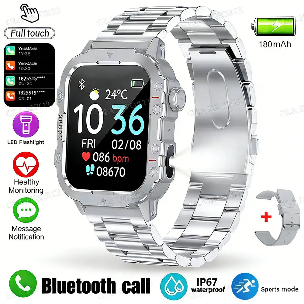 Reloj inteligente militar 2026 para hombre, 3ATM, deportes al aire libre, rastreador de actividad física, monitoreo de salud de presión arterial, llamada BT, reloj inteligente GPS Ht30
