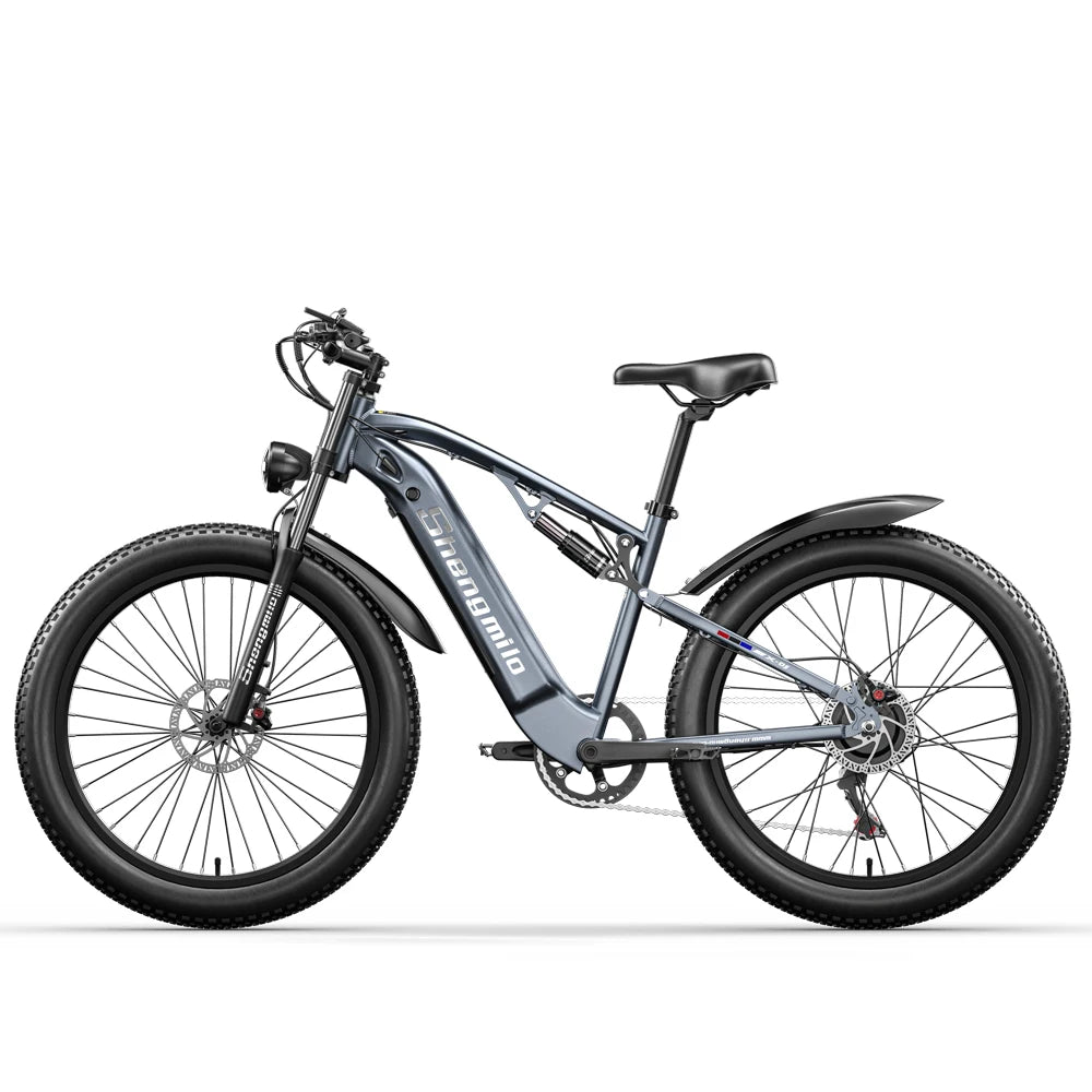 Bicicleta eléctrica de montaña Shengmilo MX05 Super Exploration, 48V 17.5Ah, máx. 42 km/h, autonomía máx. 90 km, cuadro de aleación de aluminio, horquilla de doble pletina con amortiguador, neumáticos anchos, para adultos