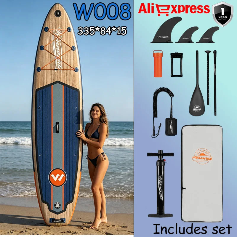 WNOVA W008 Tabla de Paddle Inflable Ultraligera 335*84*15 cm, Material PVC, Deportes Acuáticos para Adultos, Yoga, Pesca, Viajes, Surf, Tabla de Paddle Antideslizante