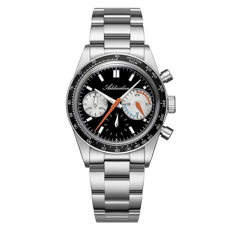 ADDIESDIVE 37mm VK63 Men's Watch Multifunction Chronograph Quartz Watches AD2539 Relógio Masculino Bubble Mirror Glass NEW Clock