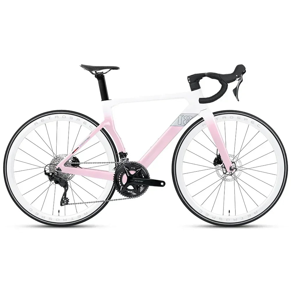 Bicicleta de carretera TWITTER T8pro 105 Kit R7120-24 velocidades, cableado interno, frenos de disco hidráulicos R7070, bicicleta aerodinámica de fibra de carbono T800