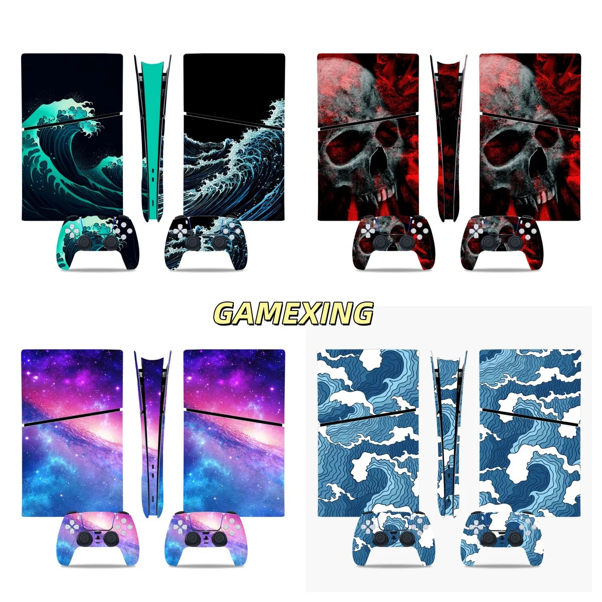 Pegatina de vinilo para PS5 Slim Digital, set completo de cubierta para consola de juegos y mando inalámbrico