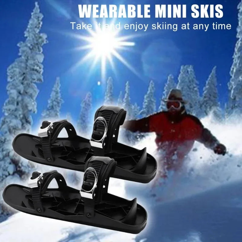 Patines de Esquí Cortos, Botas de Esquí, Tablas de Snowboard Ajustables para Adultos, Snowblades Portátiles para Deportes de Invierno al Aire Libre