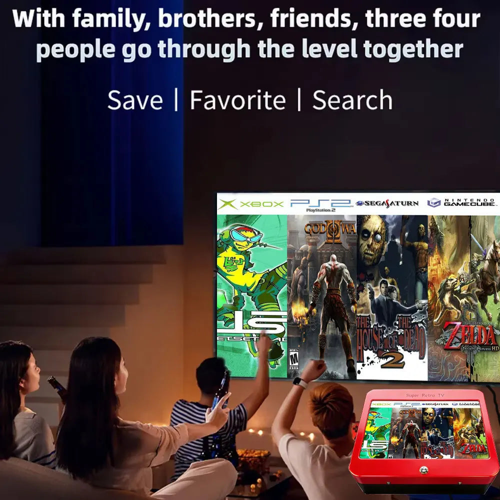 Consola de Juegos Retro T1, Pantalla HD de 10'', Más de 70,000 Juegos, Más de 60 Emuladores, 500GB/1TB/2TB, Plug & Play, 4G/8G RAM