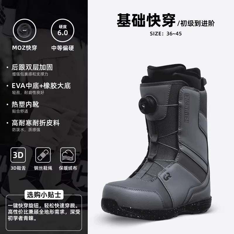 Botas de Snowboard para Hombre y Mujer, Calzado Rápido de Esquí, Térmicas, con Diseño Floral, Equipo de Esquí Completo, лыжные ботинки