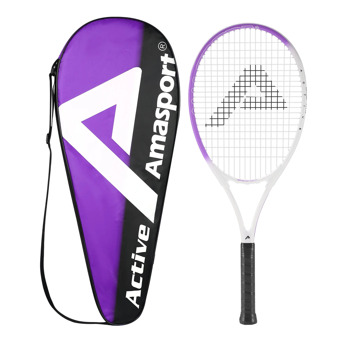 Raquetas de tenis activas AMA SPORT-27 pulgadas, raqueta de tenis para hombres y mujeres estudiantes universitarios raqueta de tenis intermedia para principiantes