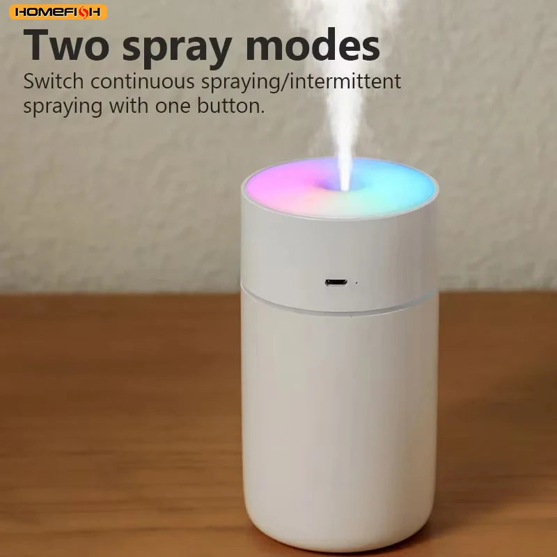 HOMEFISH-Mini humidificador de aire portátil, difusor de Aroma inalámbrico recargable por USB para el hogar y el coche, atomizador de aceite esencial