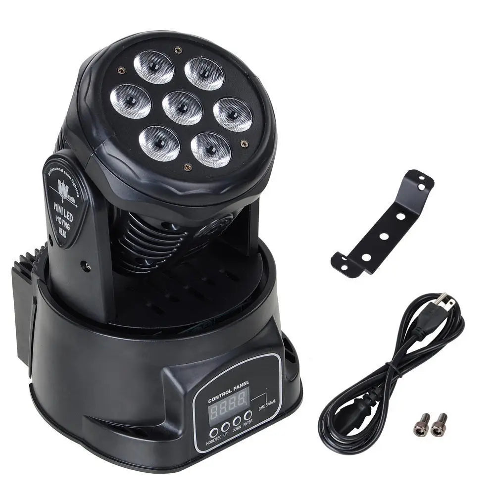 2 piezas de mini cabezal móvil LED Wash 7x12W RGBW 4 en 1 para discoteca, DJ y KTV, 12/16 canales DMX, luz de bola LED para escenario de 14 canales