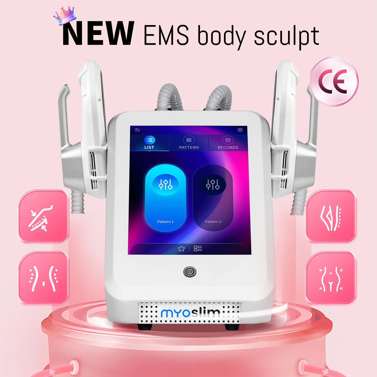 Nueva máquina de esculpir RF MYOslim EMS, dispositivo masajeador para esculpir el cuerpo, dispositivo electromagnético para adelgazar grasa, estimulación muscular