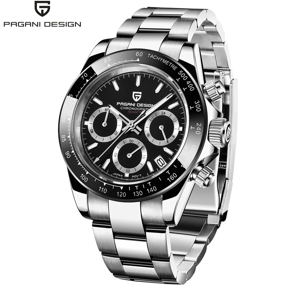 Reloj de hombre PAGANI DESIGN 2026 nuevo, dorado 1644, reloj de pulsera de cuarzo de lujo de marca superior para hombre, cronógrafo, resistente al agua