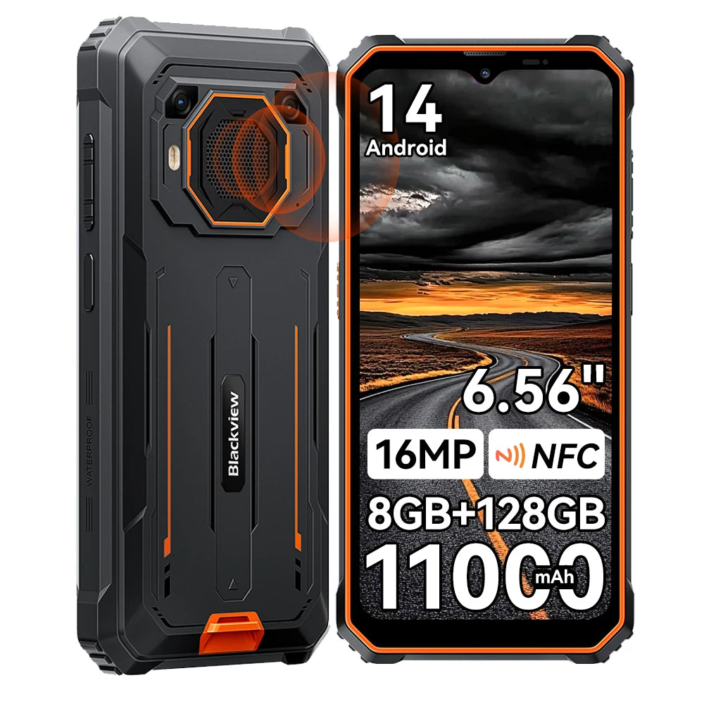 Blackview BV6200 Plus [Sin cargador UE] 32GB(8+24)+128GB 11000mAh Android 14 Teléfono móvil Pantalla 6.56" HD+ 16MP NFC