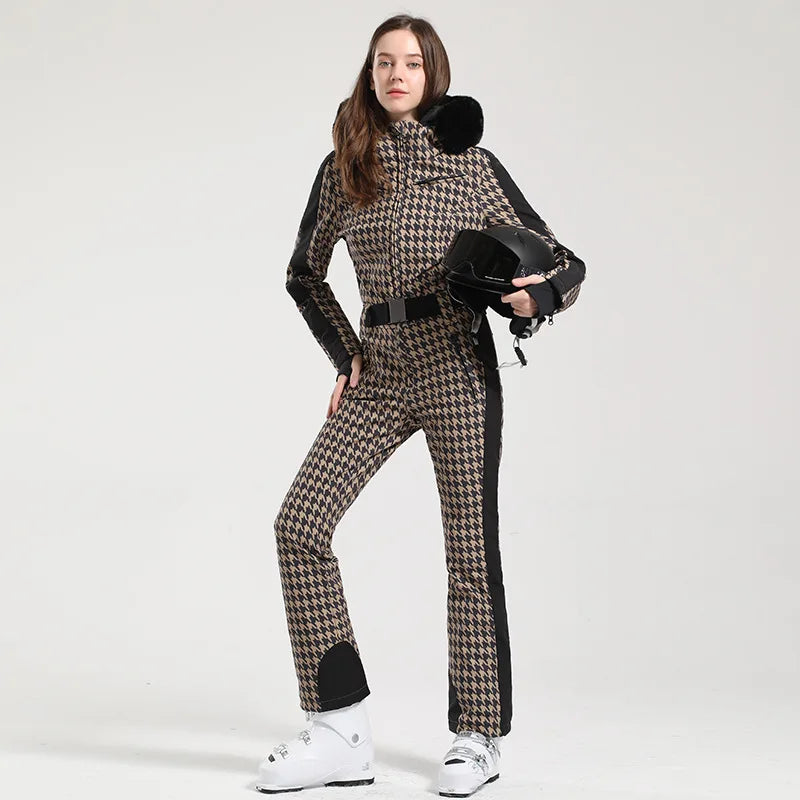 Traje de esquí para mujer, mono, térmico, grueso, impermeable, a prueba de viento, ropa deportiva para exteriores, snowboard, montaña, nuevo, Invierno
