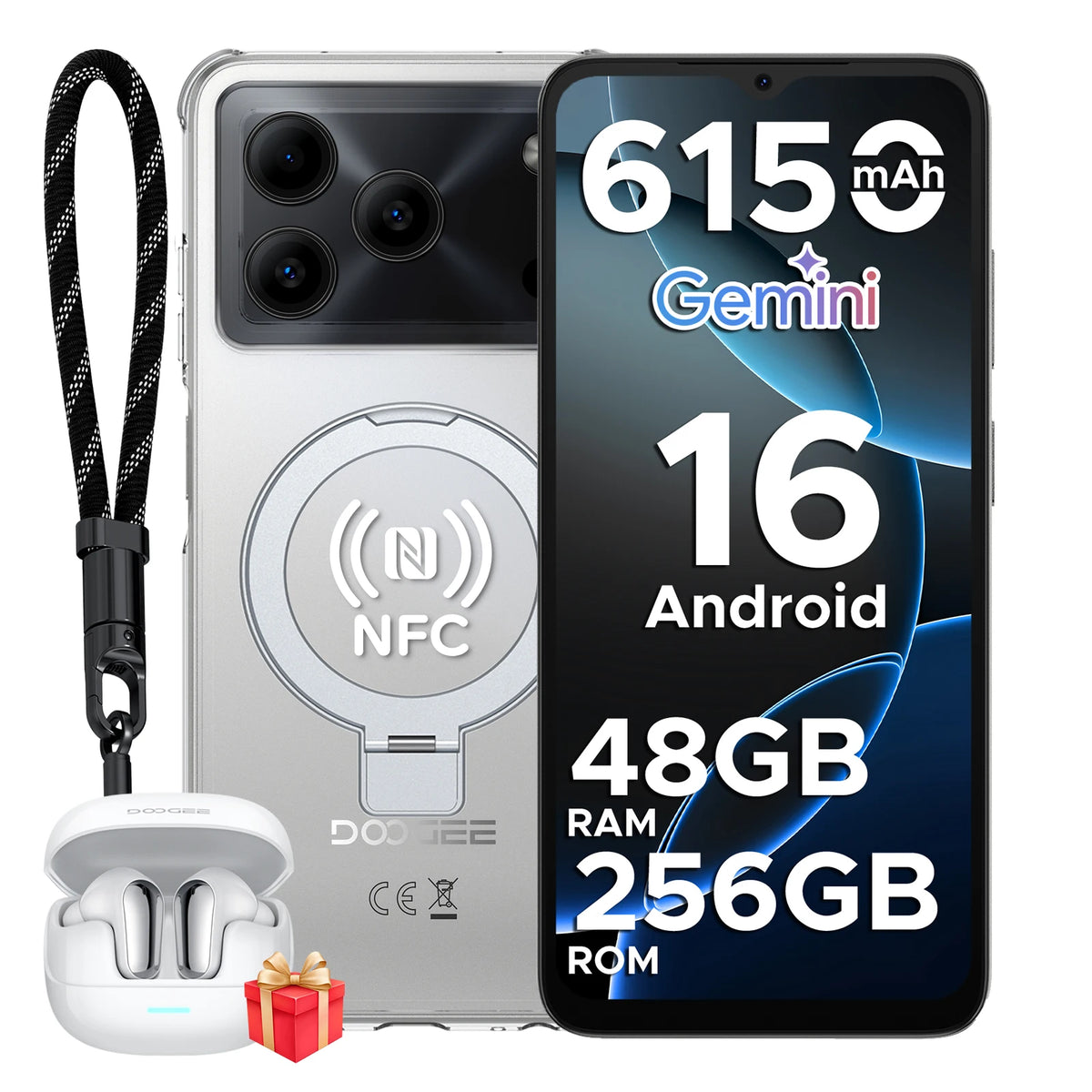 Smartphone DOOGEE Note56 Plus VIP Edition 48GB 256GB, batería grande de 6150mAh, pantalla de 6.56'' 90Hz, cámara de 50MP, NFC, teléfonos móviles Android 16