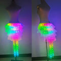 Falda Tutú LED de Moda para Baile, Mini Tutú de Neón Arcoíris, Disfraz de Luces para Adultos, Falda con Corsé TFS