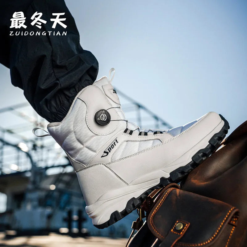 Botas de Nieve Cálidas para Hombre, Botas de Algodón Grueso, Impermeables y Antideslizantes para Esquí al Aire Libre