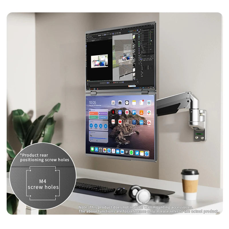 Monitor portátil Sibolan de 16 pulgadas y 2.5K con doble pantalla, 60Hz, 100% sRGB, HDMI, USB-C, cuerpo metálico, extensor de pantalla para portátiles con Windows y Mac