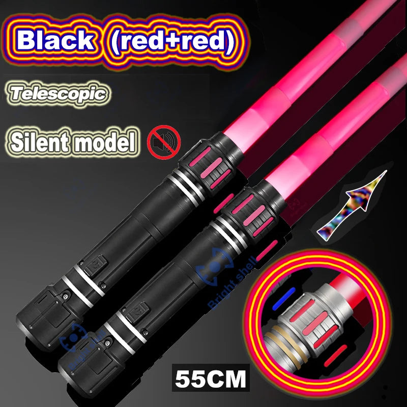 Sable de luz de 80 cm, juguete de espada láser RGB, sable de luz con 7 colores intercambiables, juguete telescópico Force FX FOC con efectos de sonido, espada Jedi para niños, regalo para niños