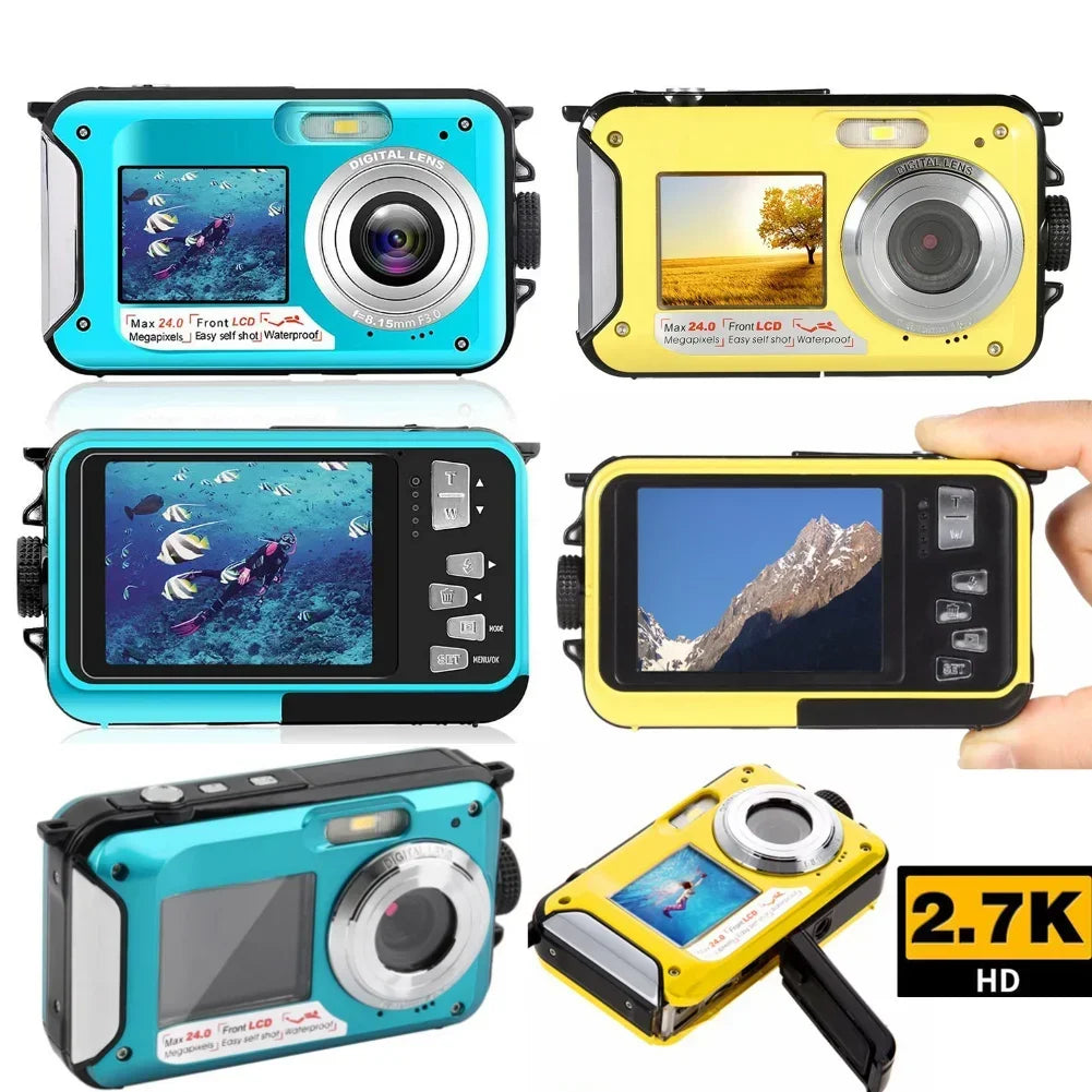 Cámara Digital impermeable antivibración 1080P Full HD Selfie grabadora de vídeo portátil para exteriores para grabación DV subacuática presente