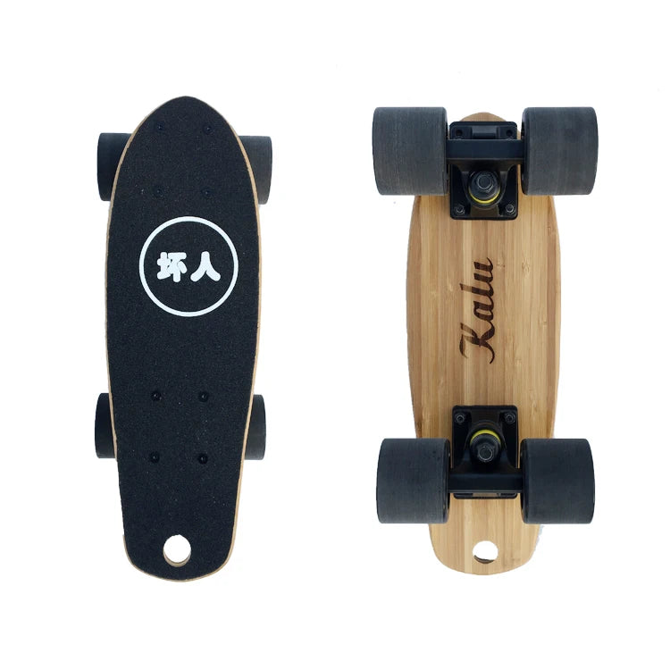 Mini monopatín corto de bambú para niños y niñas, patineta portátil para peces, tabla larga, patinetes de rodillo, 45, 56cm