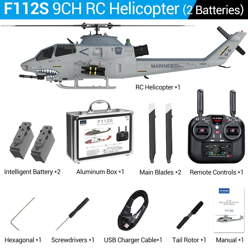 Helicóptero RC YUXIANG F112S 9CH, Avión 1/32 sin Escobillas con GPS, Radar Láser y Flujo Óptico