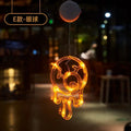 Decoración de Halloween, fantasma de calabaza naranja, luz de ventana de Halloween con ventosa, funciona con pilas, decoración colgante para el hogar de Halloween
