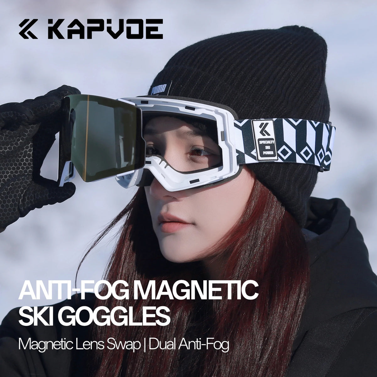 Gafas de esquí Kapvoe UV400 HD, nuevas, fotocromáticas, para nieve, con tratamiento antiniebla, para mujer y hombre, gafas para snowboard, gafas de sol de invierno para motos de nieve.