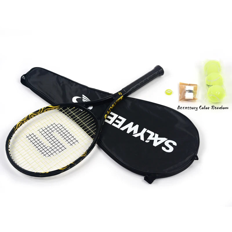 Raqueta de Tenis Profesional SALYWEE Ultraligera 265g, Fibra de Carbono Integral, Proceso de Estampado en Caliente, 55lbs, Equipo de Lujo Universal para Adultos