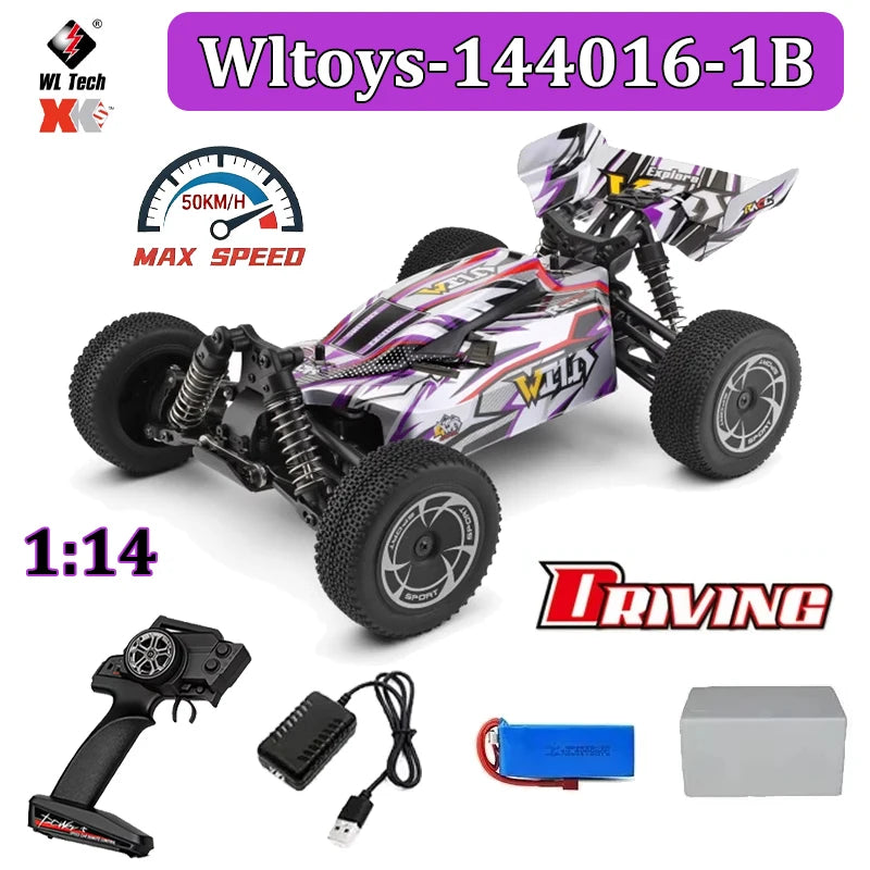 WLtoys 144016 124017 Serie 75KM/H 2.4G Coche RC sin escobillas 4WD Eléctrico de Alta Velocidad Todoterreno Juguetes de Control Remoto para Derrape para Niños