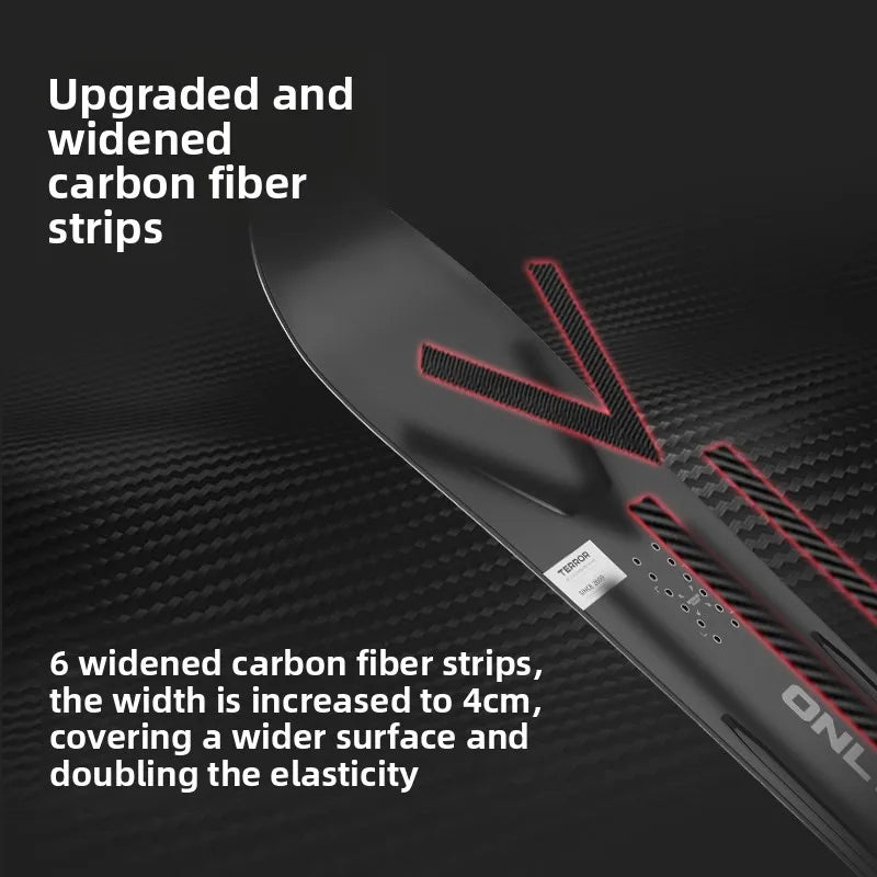 Tabla de Snowboard Pequeña de Fibra de Carbono Tipo Sándwich para Todo Terreno, Modelo TERROR Team, de Rápida Instalación, para Habilidades Avanzadas de Carving