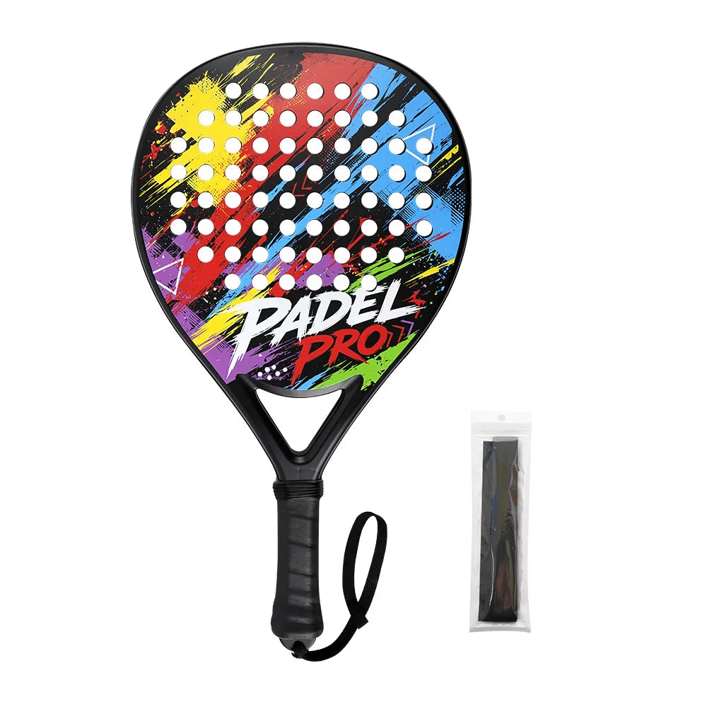 Raqueta de Pádel Ligera WNONSO, Forma Redonda Duradera, Núcleo de EVA Suave, Gran Absorción de Impactos, Máximo Confort y Control